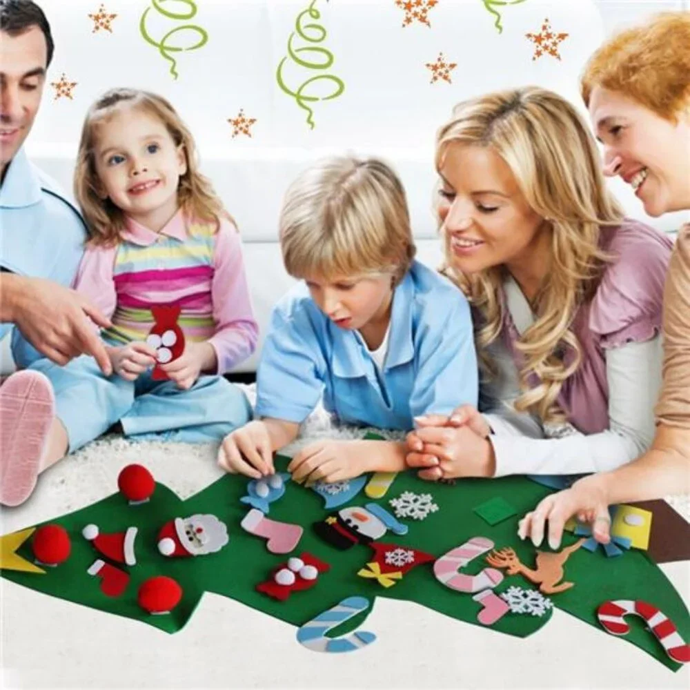 DIY Felt Christmas Tree Set with Ornaments, Kids‎ Xmas Gifts, Wall Décor
